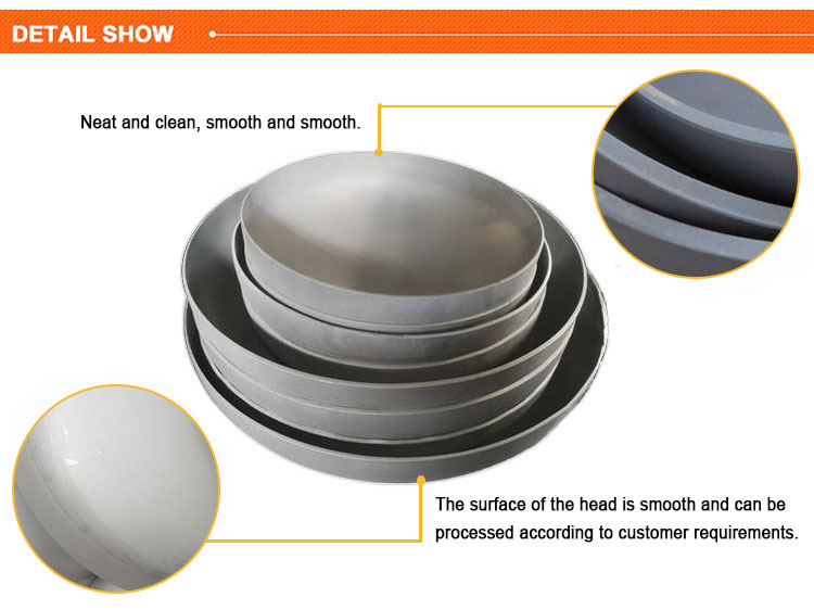 Cabeza hemisférica de titanio Gr2