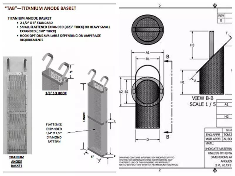 Titanium basket drawing