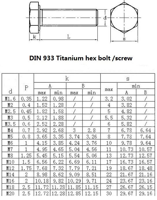 Gr2 Titanium Bolts Nuts Hex Type M6 M8 M10 High Stability Anti Alkali Corrosion 0