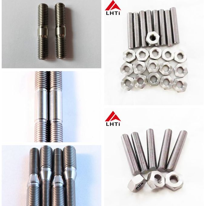 DIN 934 Hex Titanium Bolts Nuts , DIN 938 Gr2 Titanium Stud Bolt M14 M18 M20 2