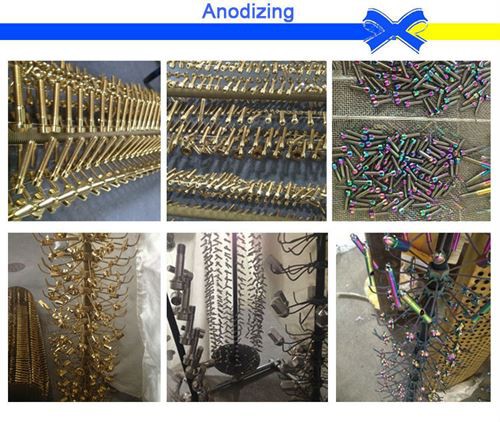 Titanium bolts anodizing